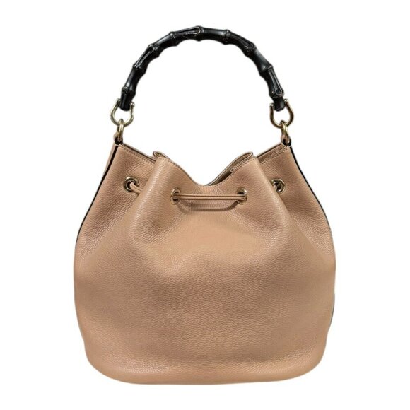 GUCCI Beige Leather Bamboo Shoulder Bag - Picture 3 of 12